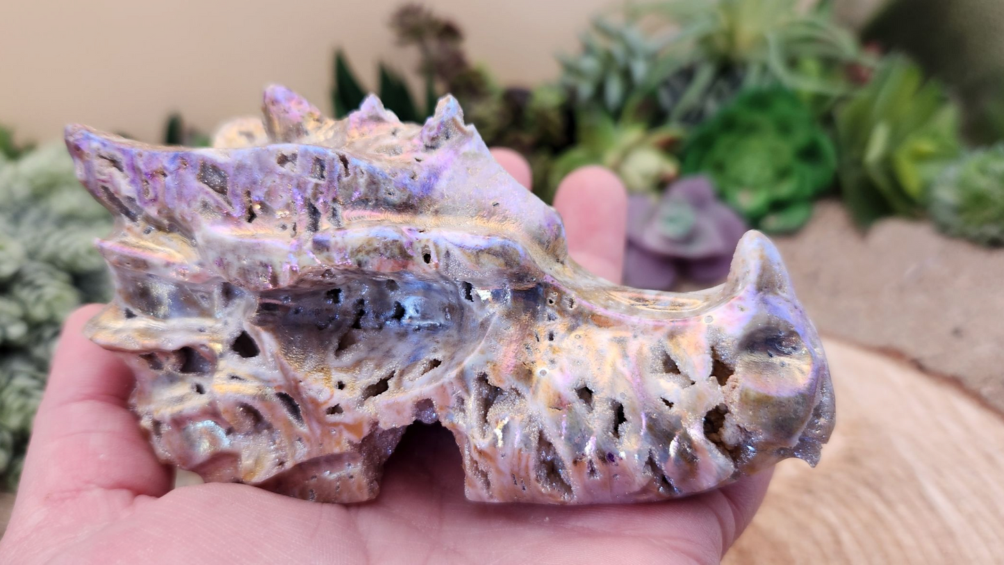 Angel Aura Sphalerite Dragon Skull