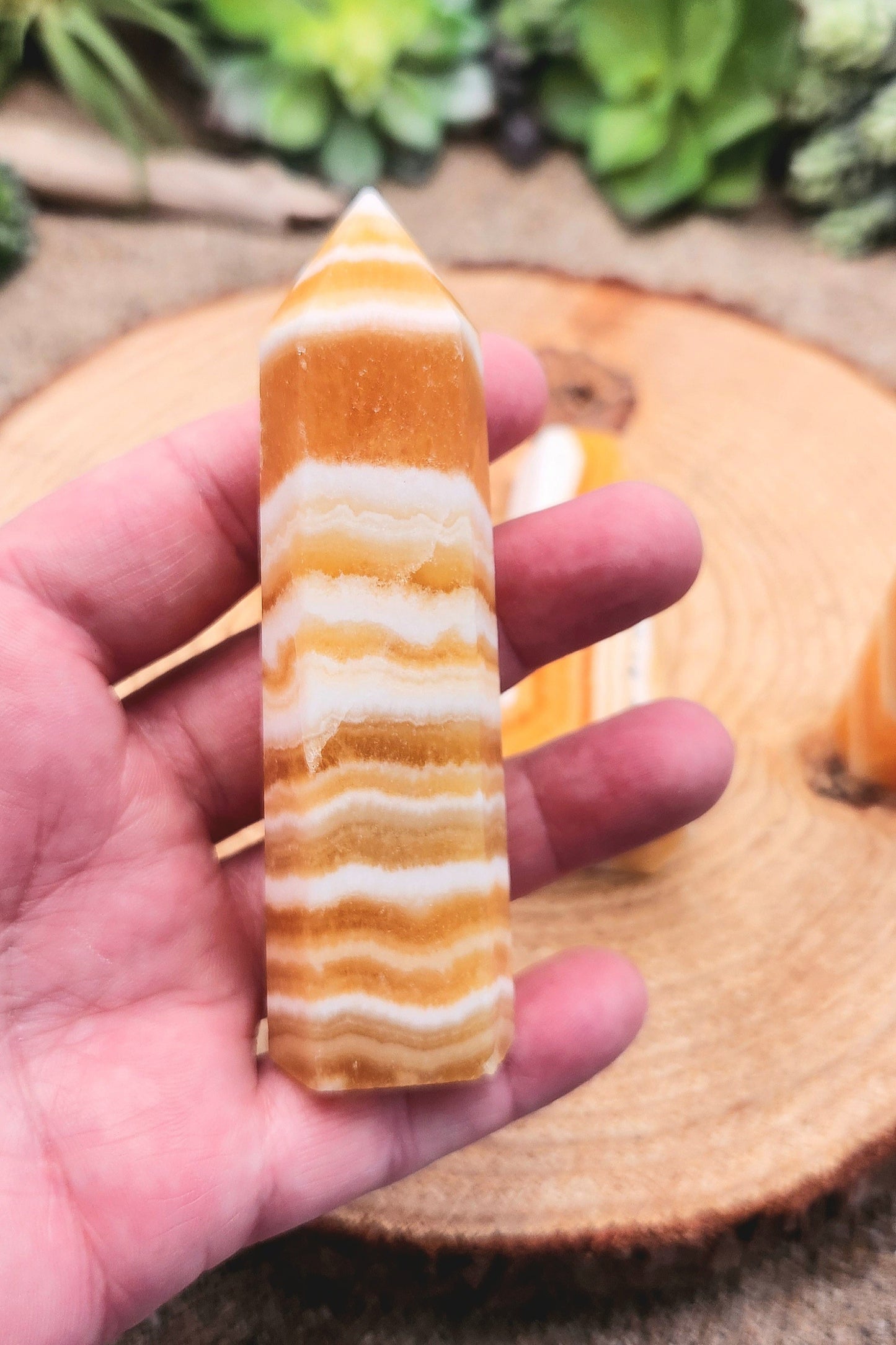 Banded Orange Calcite Tower