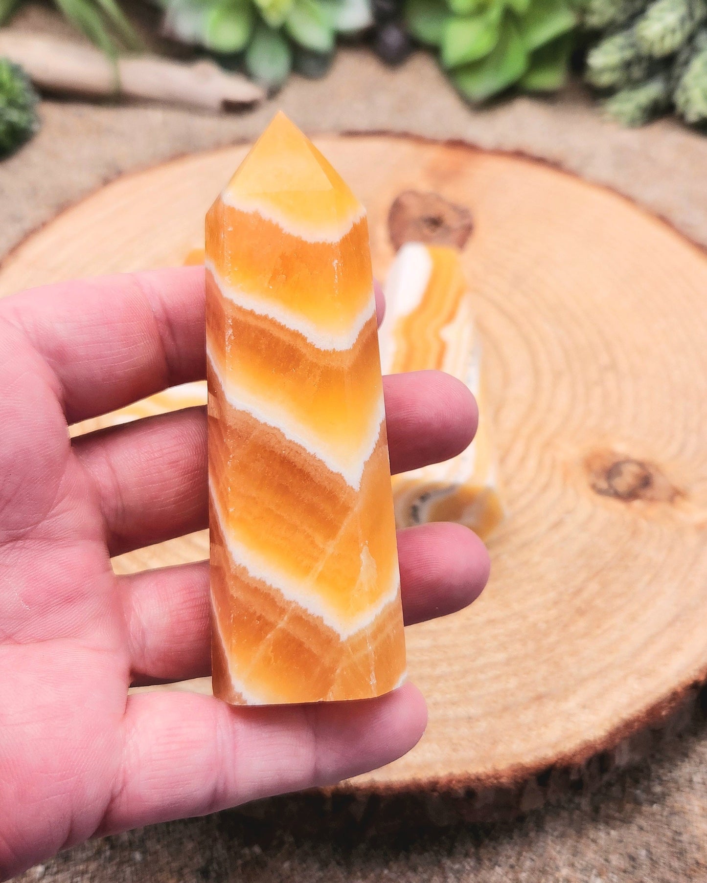 Orange Banded Calcite Tower