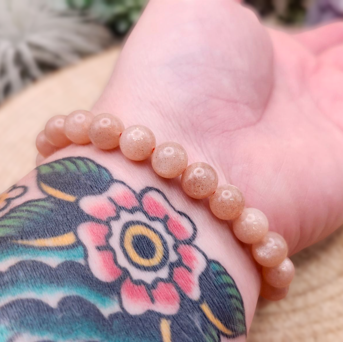 Peach Moonstone Bracelet 8mm