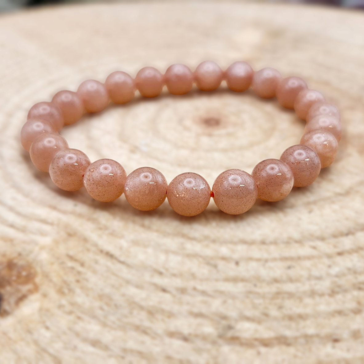 Peach Moonstone Bracelet 8mm