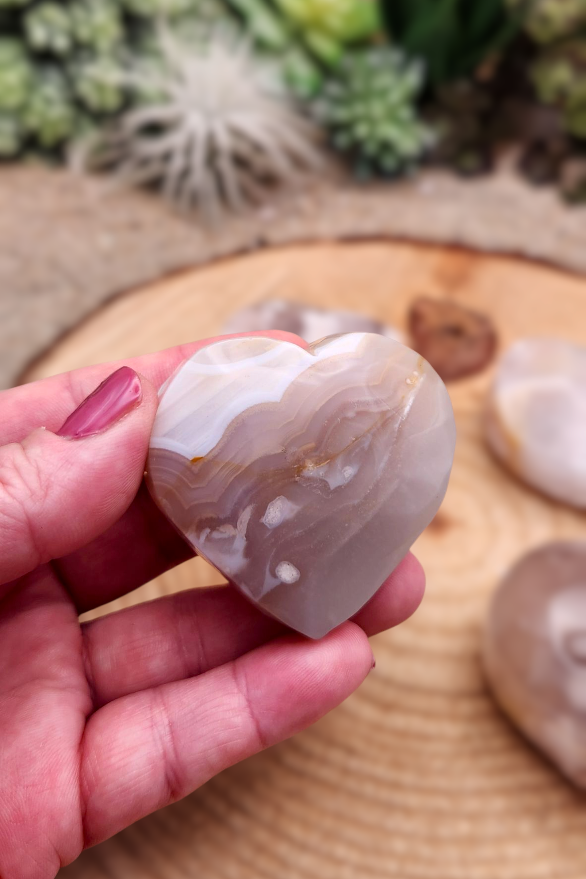 Blossom Agate Heart