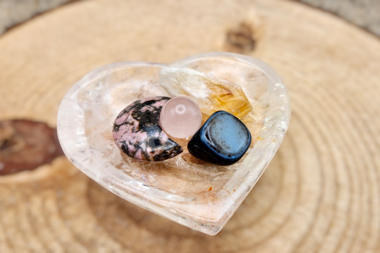 Clear Quartz Heart Shaped Trinket Dish
