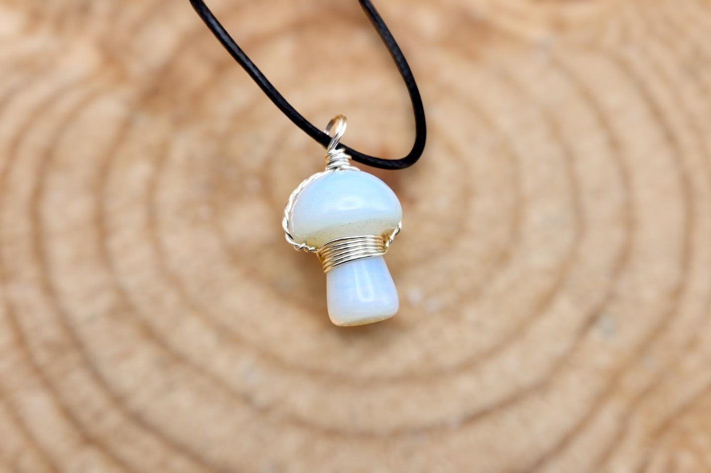 Gemstone Mushroom Necklace