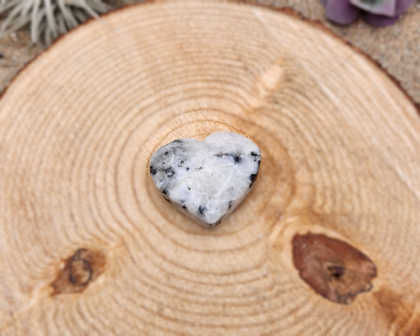 Rainbow Moonstone Heart