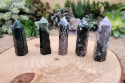 Moss Agate Obelisk