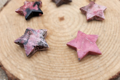 Rhodonite Star Carving