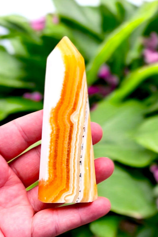 Banded Orange Calcite Tower