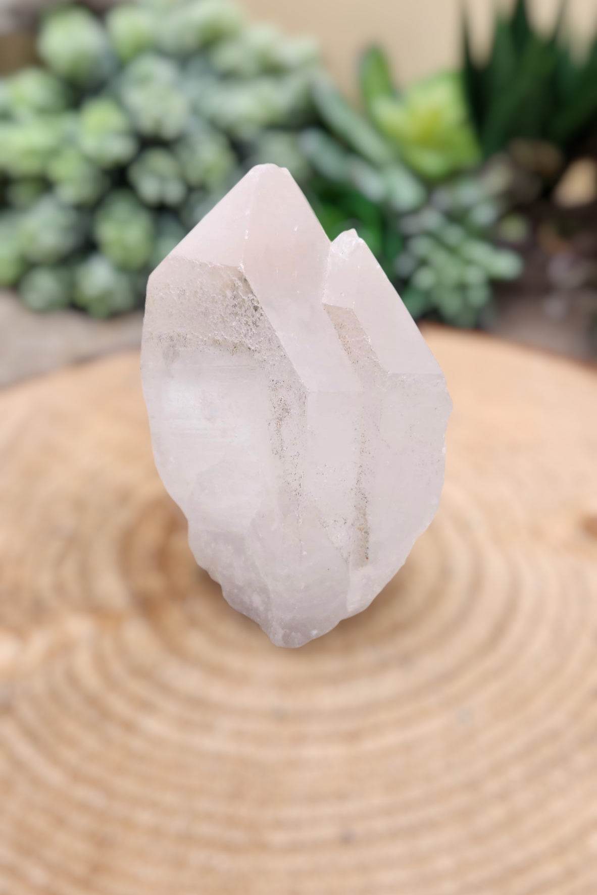 Arkansas Quartz Crystal Point: Etched Raw Clear Quartz 3.75"