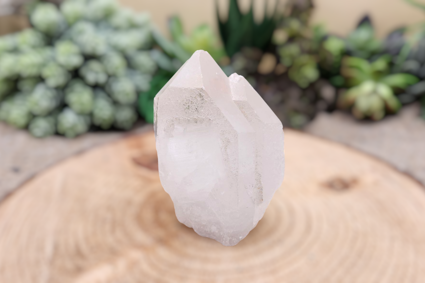 Arkansas Quartz Crystal Point: Etched Raw Clear Quartz 3.75"