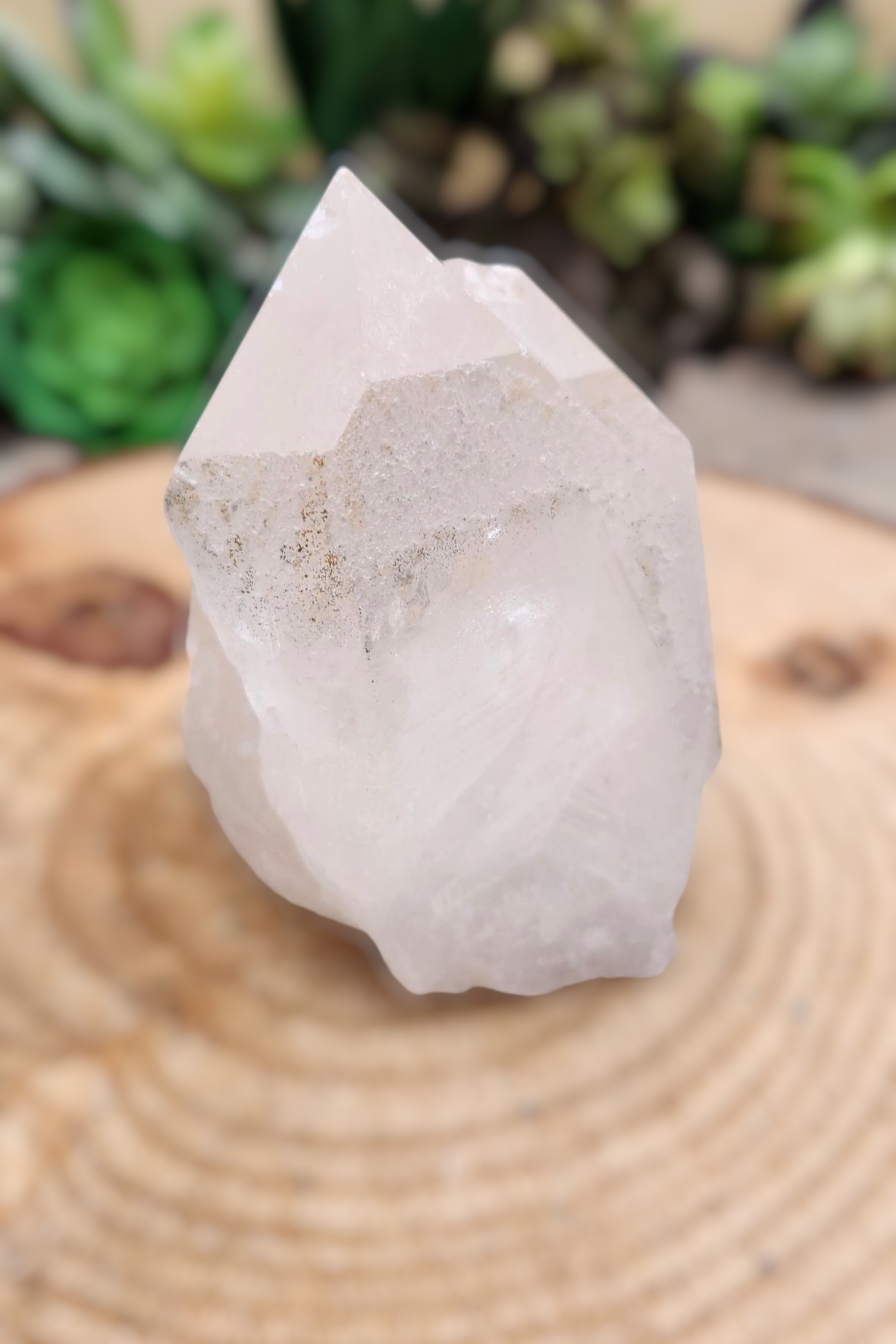 Arkansas Quartz Crystal Point: Etched Raw Clear Quartz 3.75"