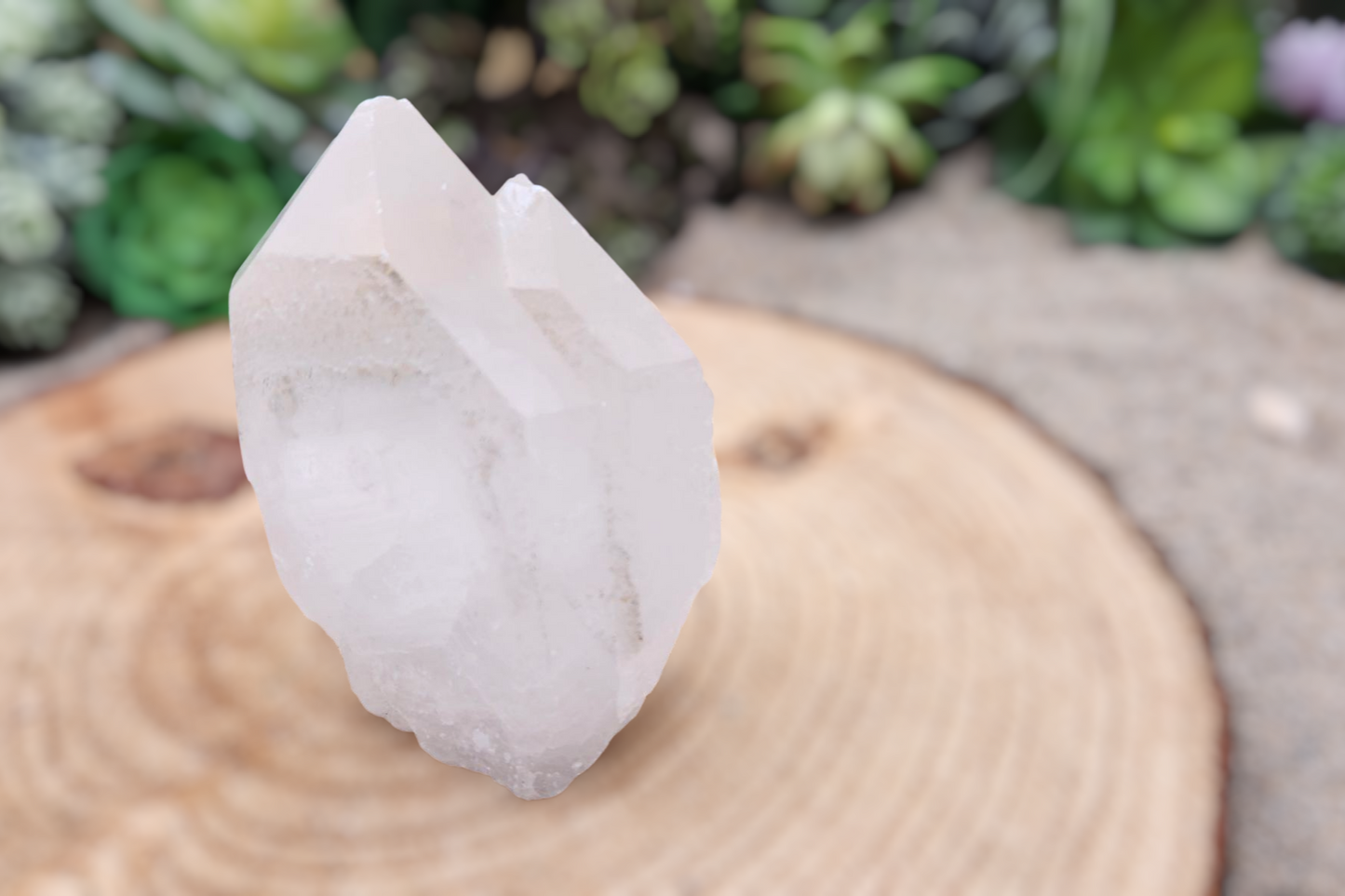 Arkansas Quartz Crystal Point: Etched Raw Clear Quartz 3.75"