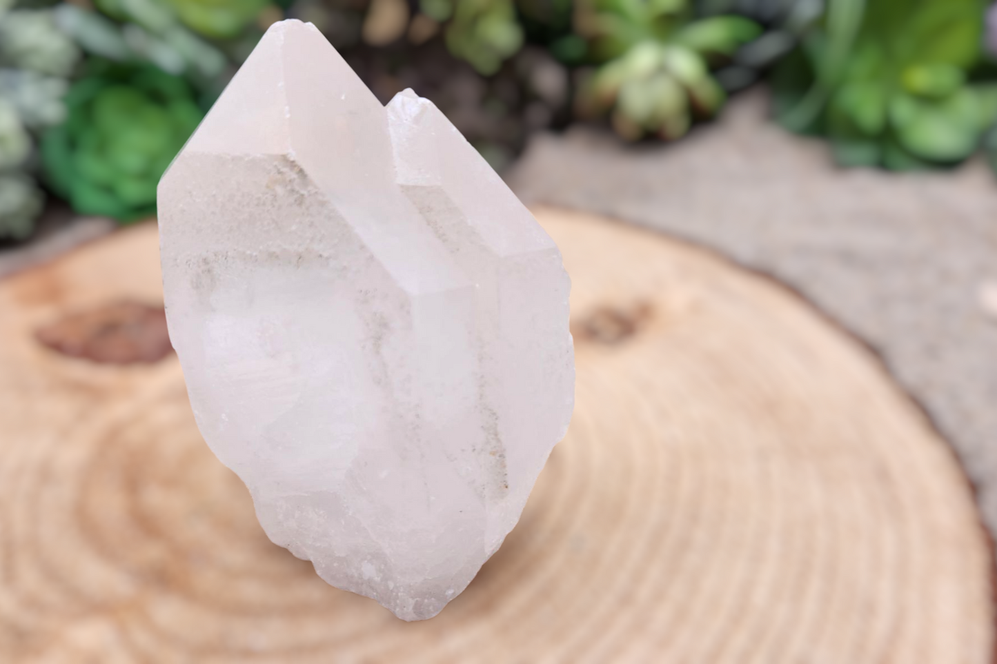 Arkansas Quartz Crystal Point: Etched Raw Clear Quartz 3.75"