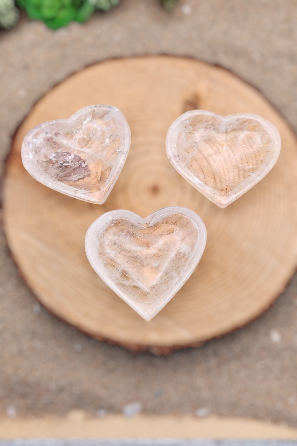 Clear Quartz Heart Shaped Trinket Dish