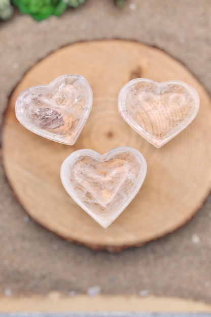 Clear Quartz Heart Shaped Trinket Dish