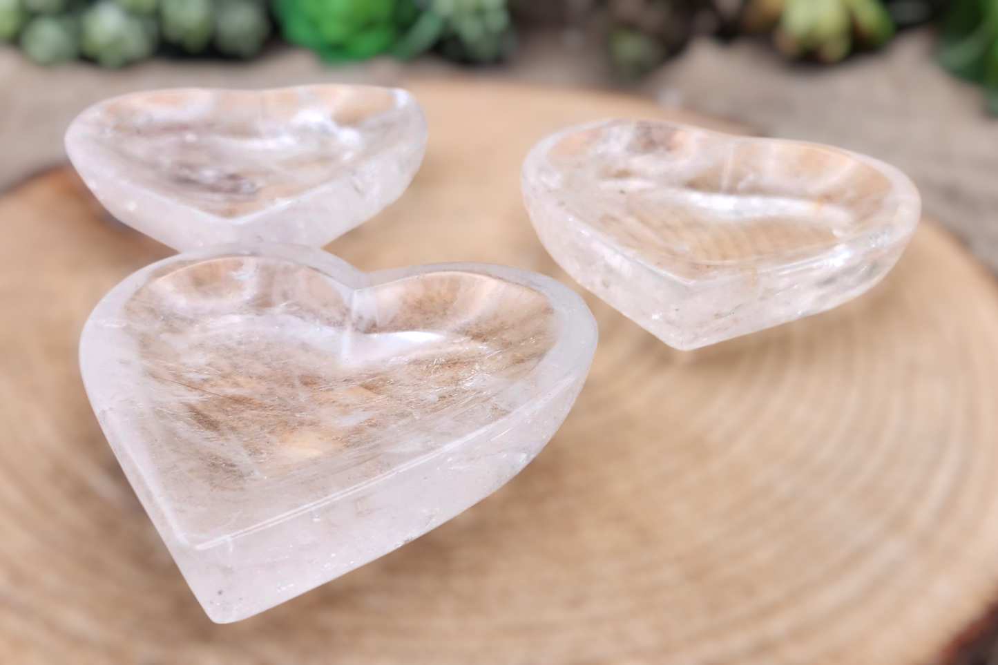 Clear Quartz Heart Shaped Trinket Dish