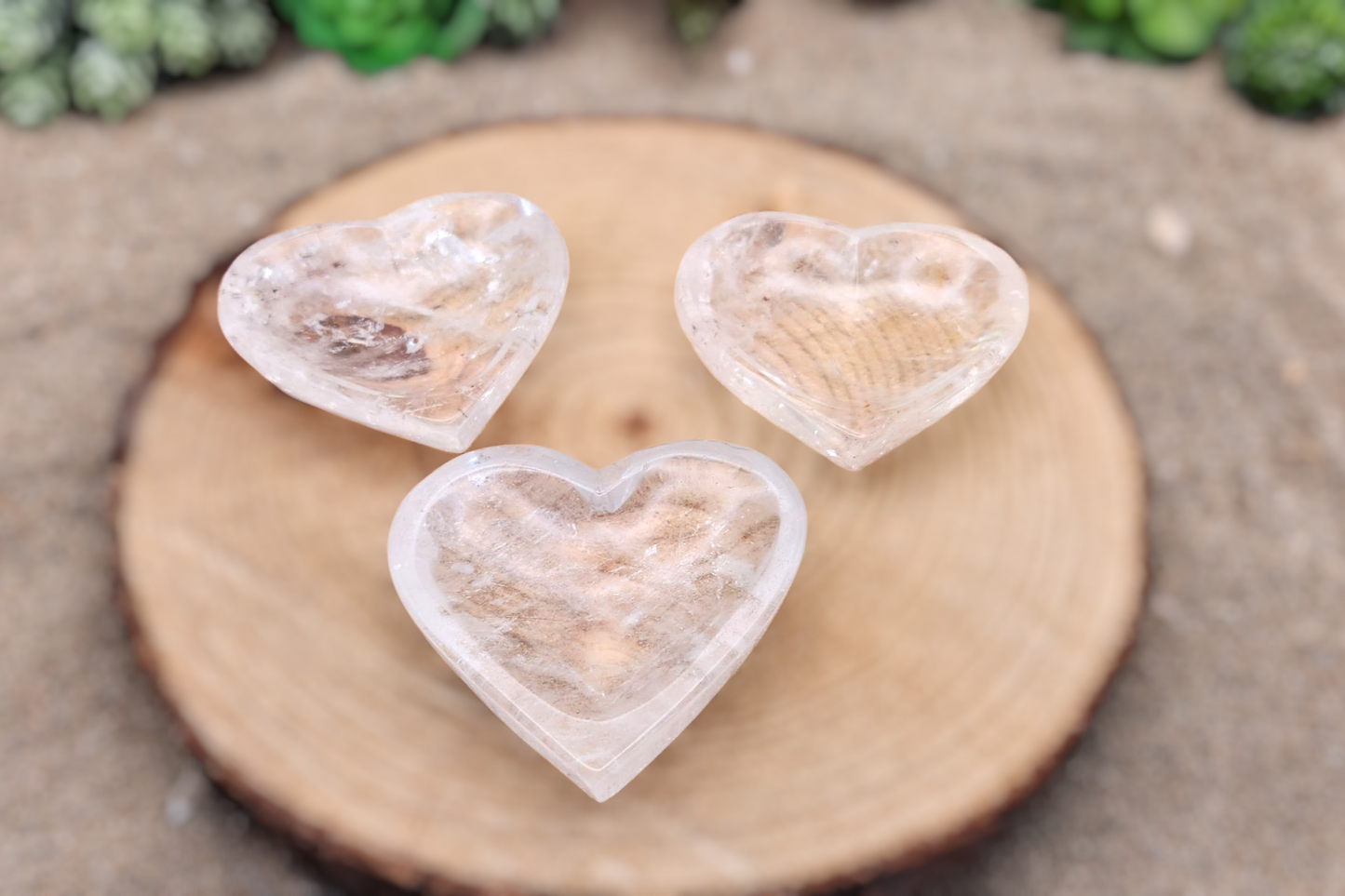 Clear Quartz Heart Shaped Trinket Dish