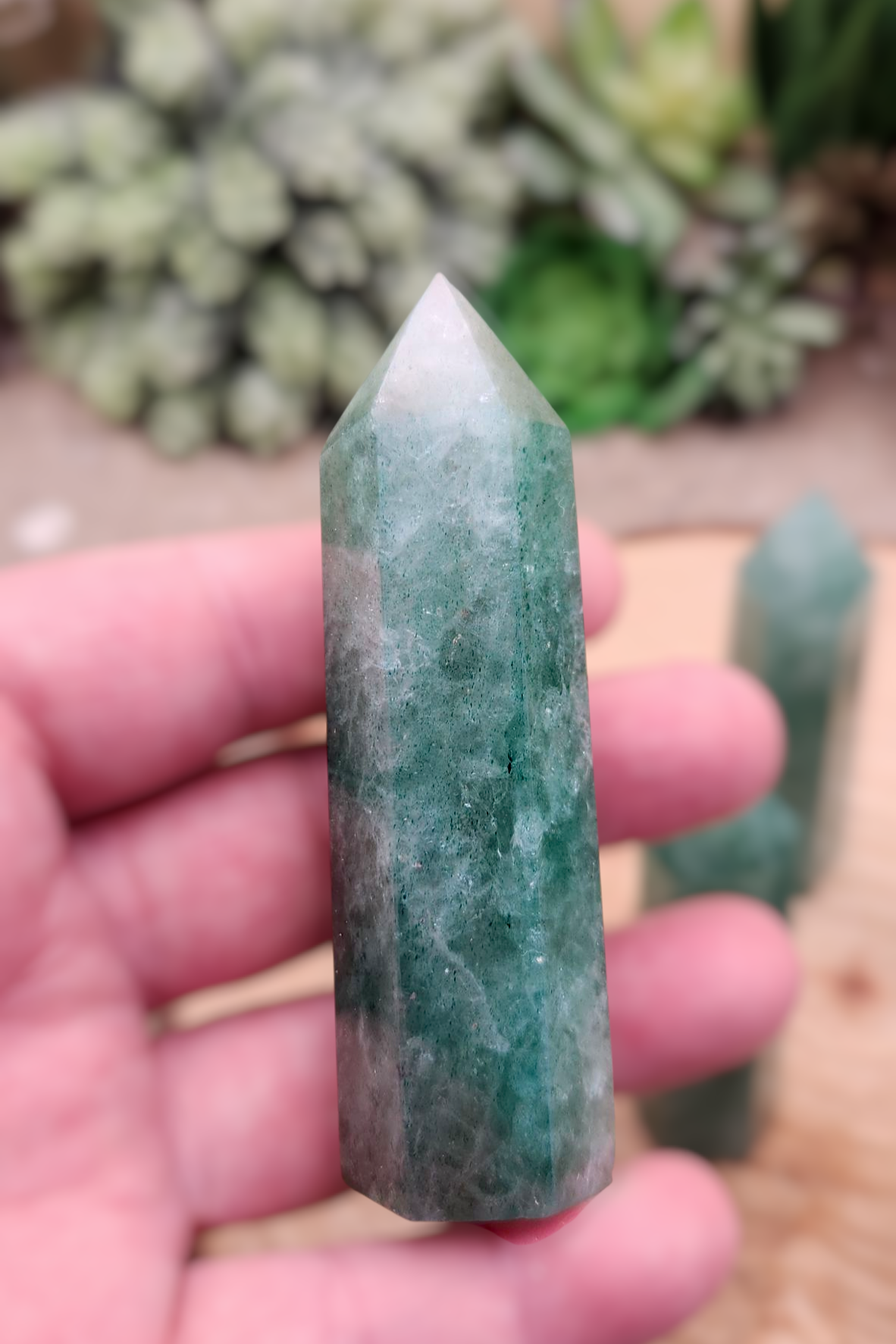 Green Strawberry Quartz Tower