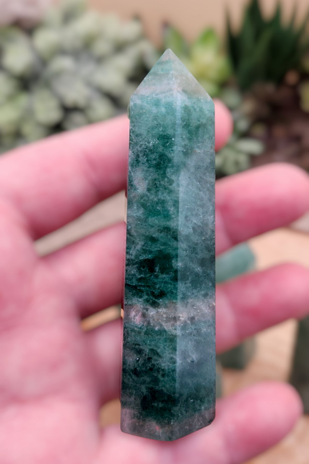 Green Strawberry Quartz Tower