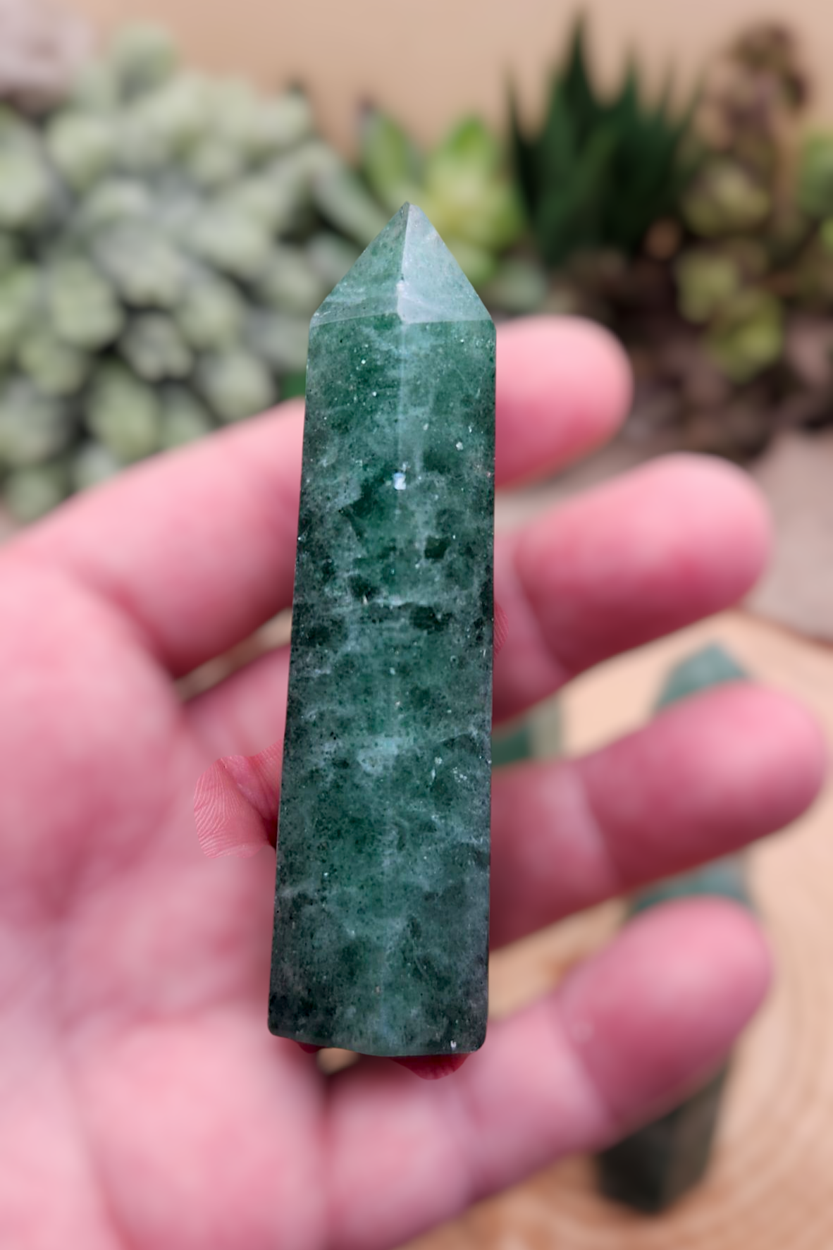 Green Strawberry Quartz Tower