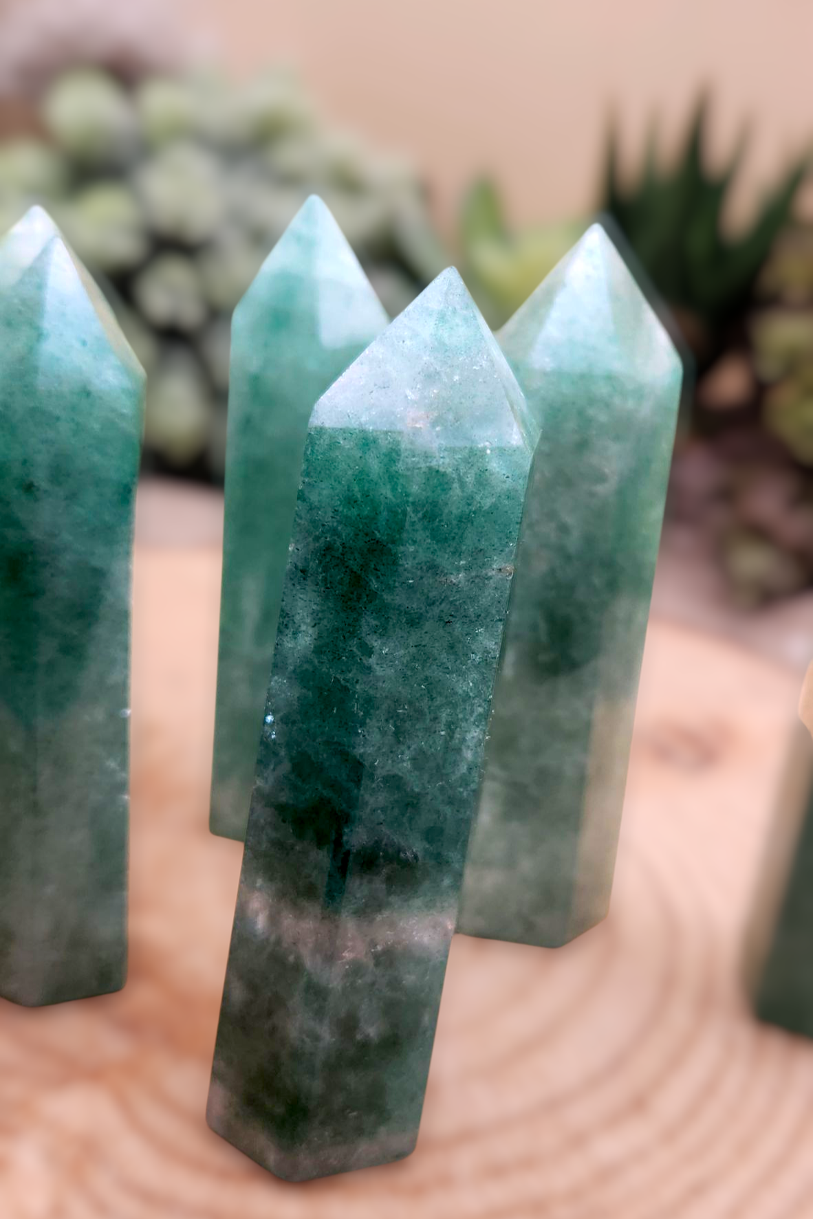 Green Strawberry Quartz Tower