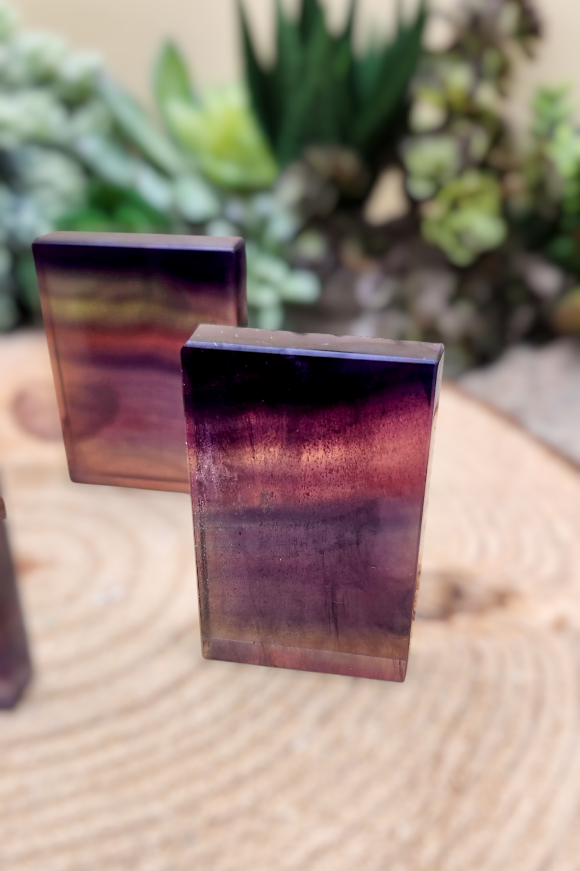Rainbow Fluorite Slice Slab Carving