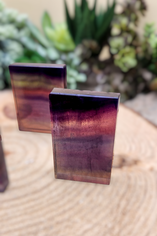 Rainbow Fluorite Slice Slab Carving