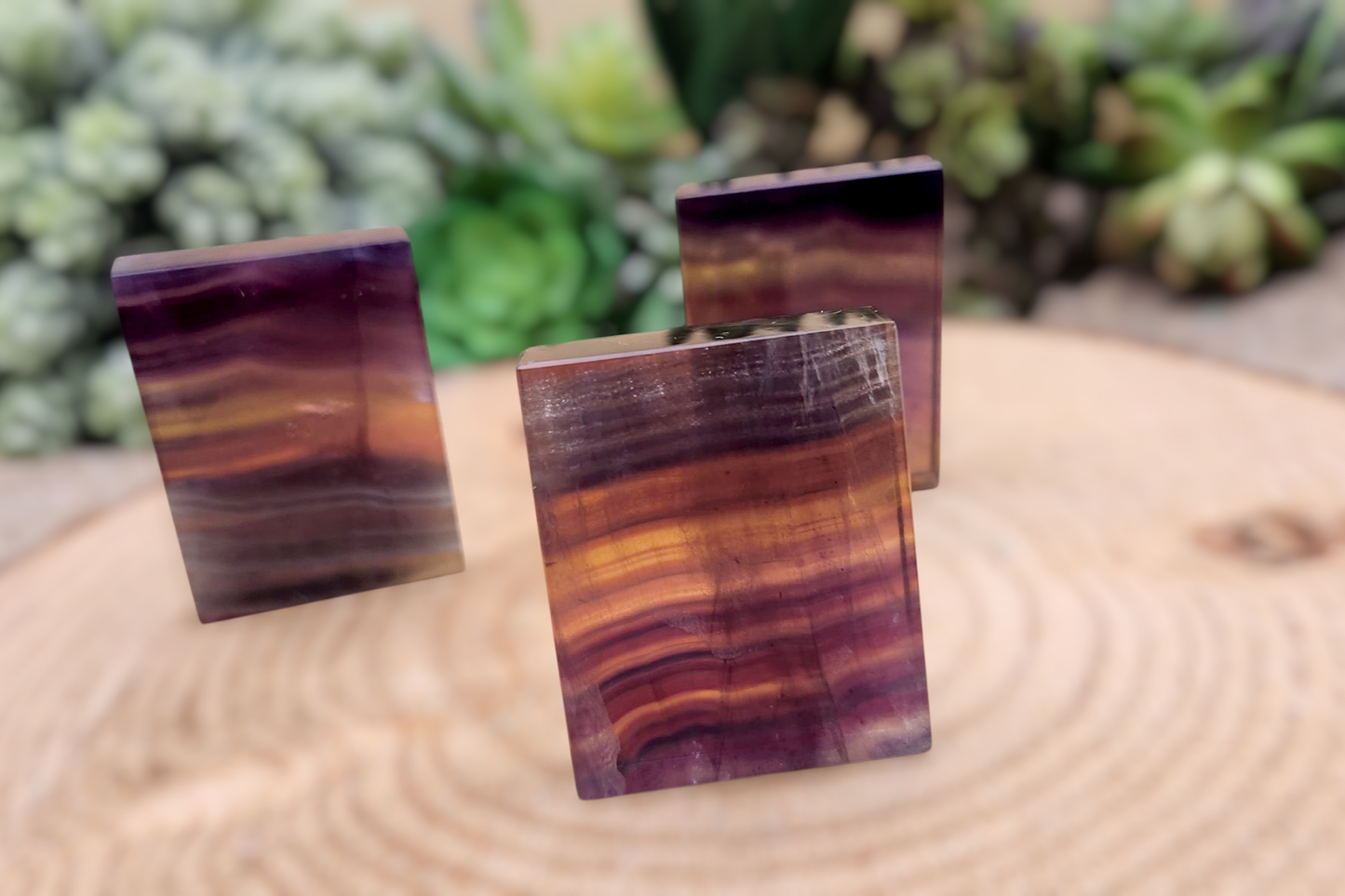 Rainbow Fluorite Slice Slab Carving