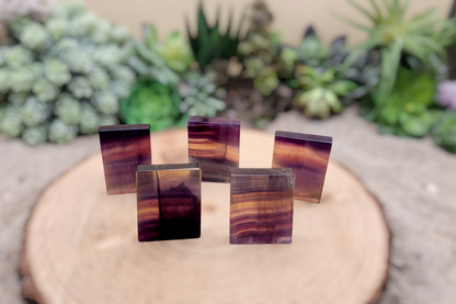 Rainbow Fluorite Slice Slab Carving