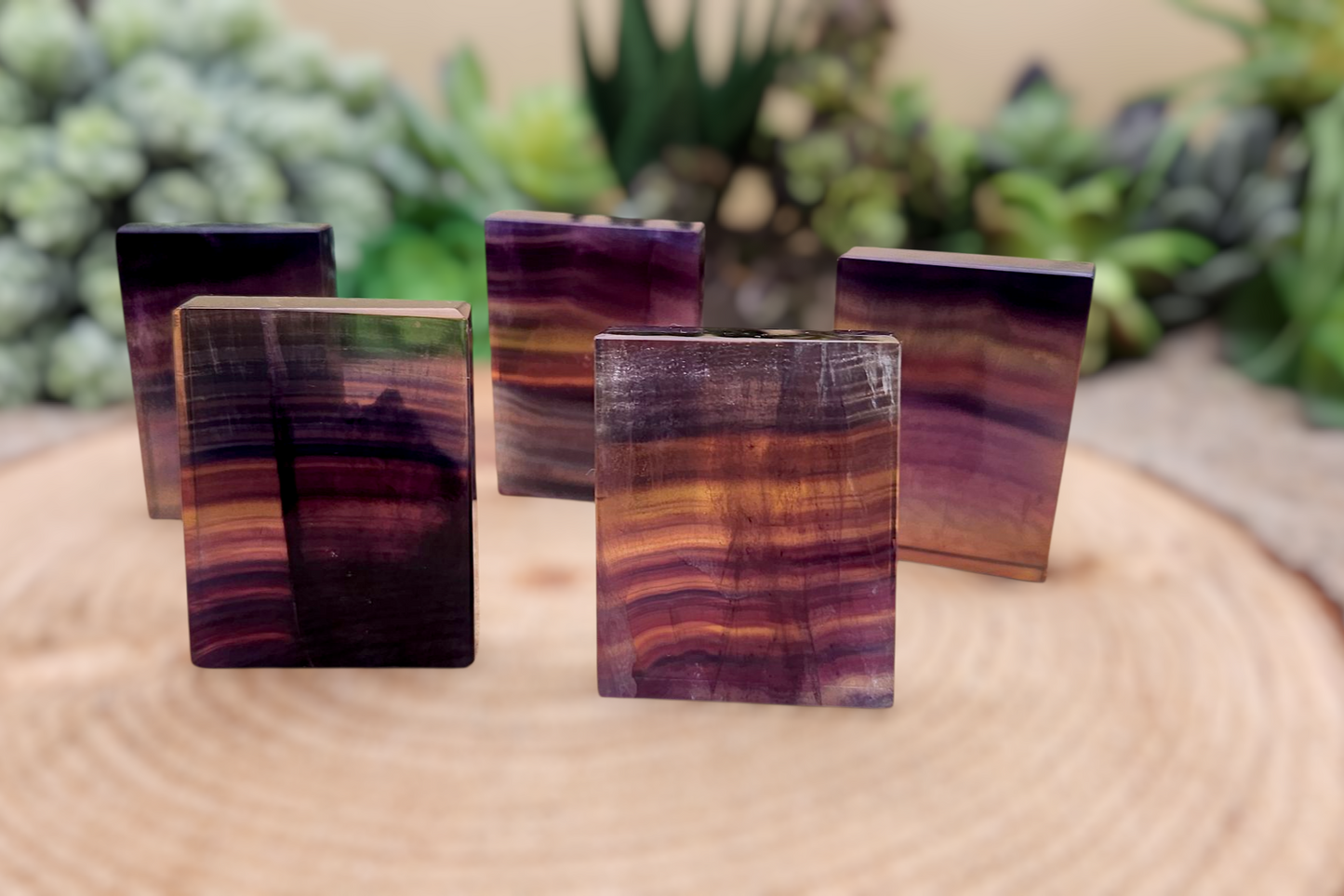 Rainbow Fluorite Slice Slab Carving