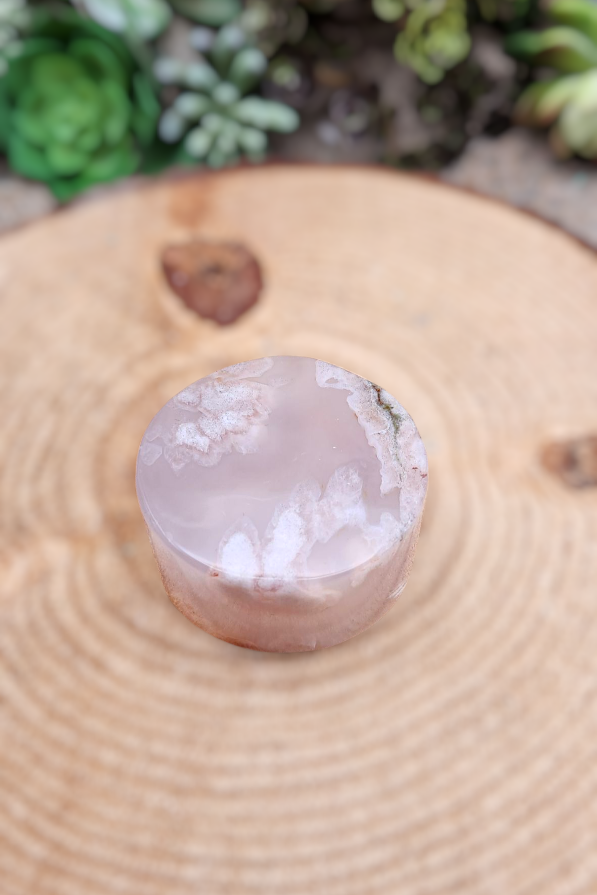 Blossom Agate Crystal Disc