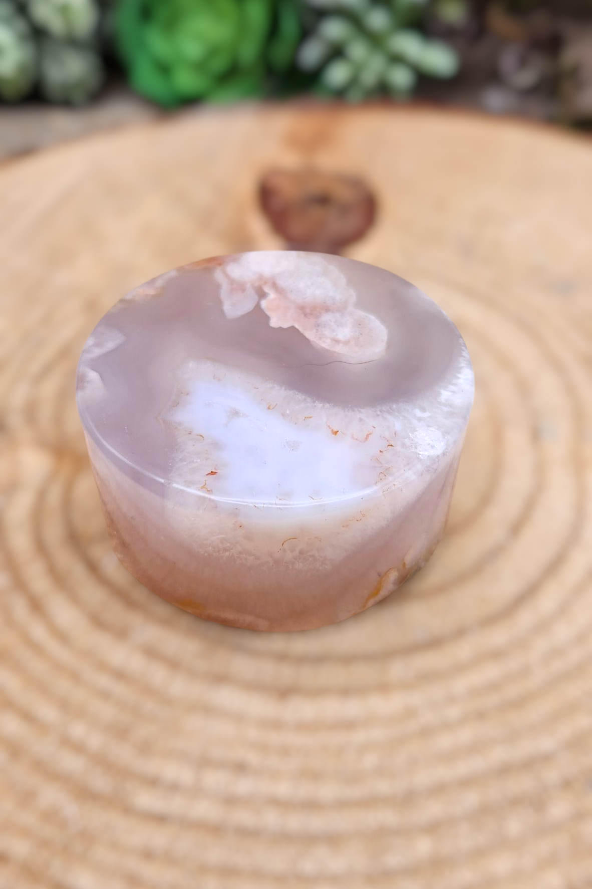 Blossom Agate Crystal Disc