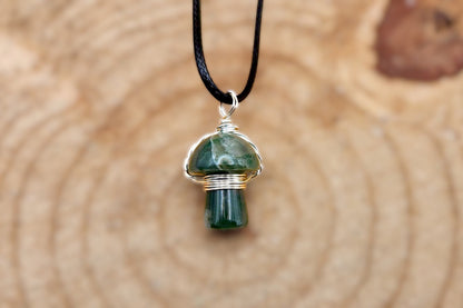 Gemstone Mushroom Necklace