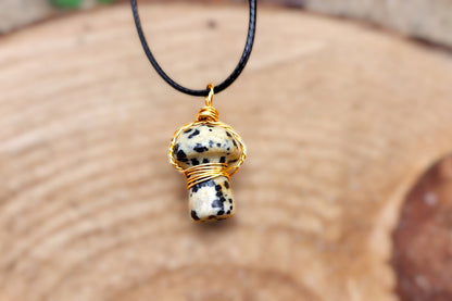 Gemstone Mushroom Necklace