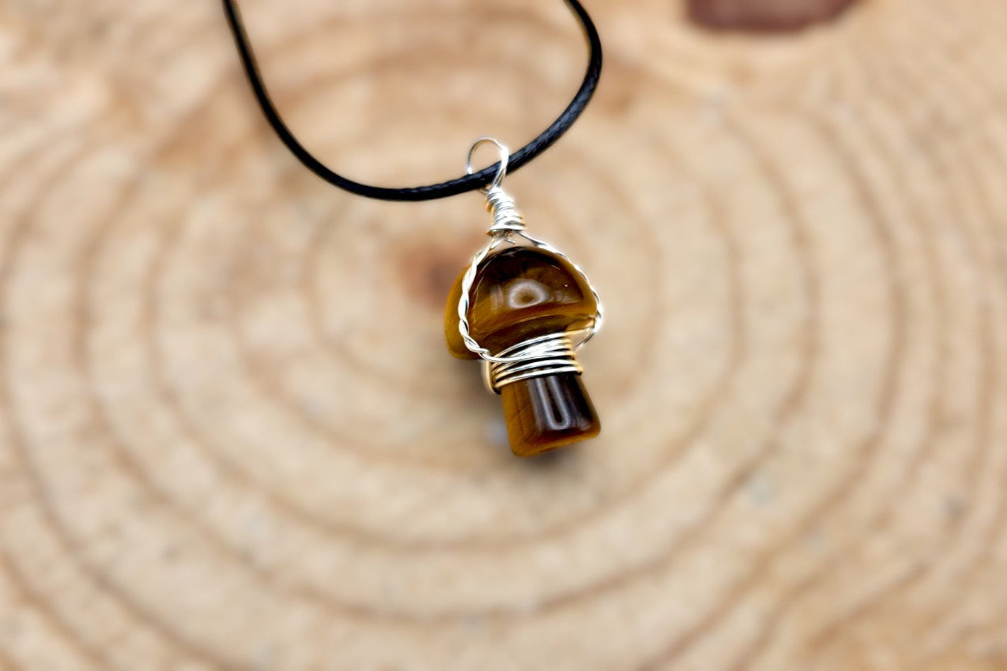 Gemstone Mushroom Necklace