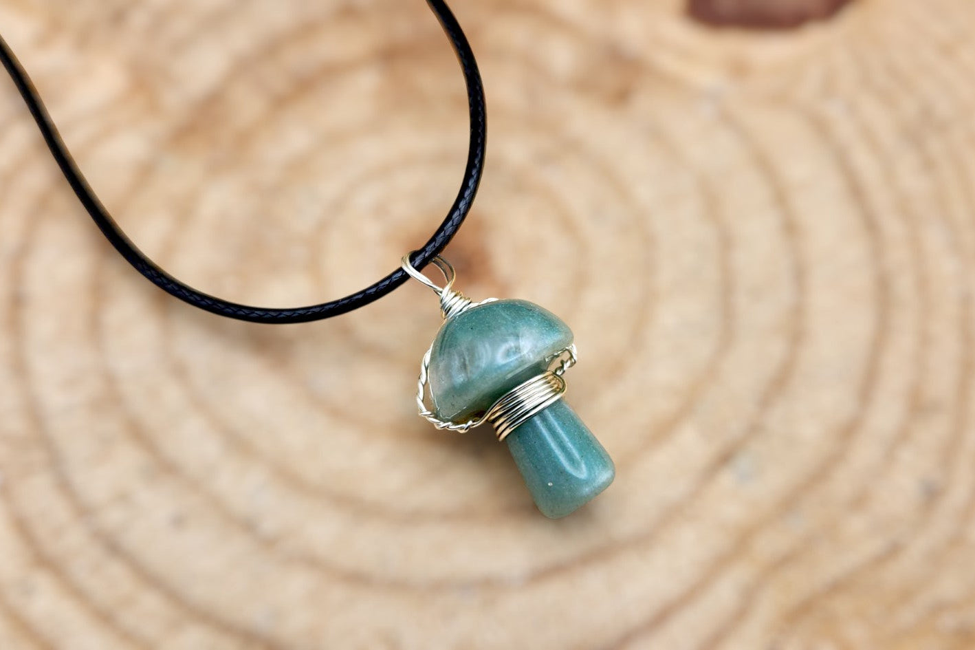 Gemstone Mushroom Necklace