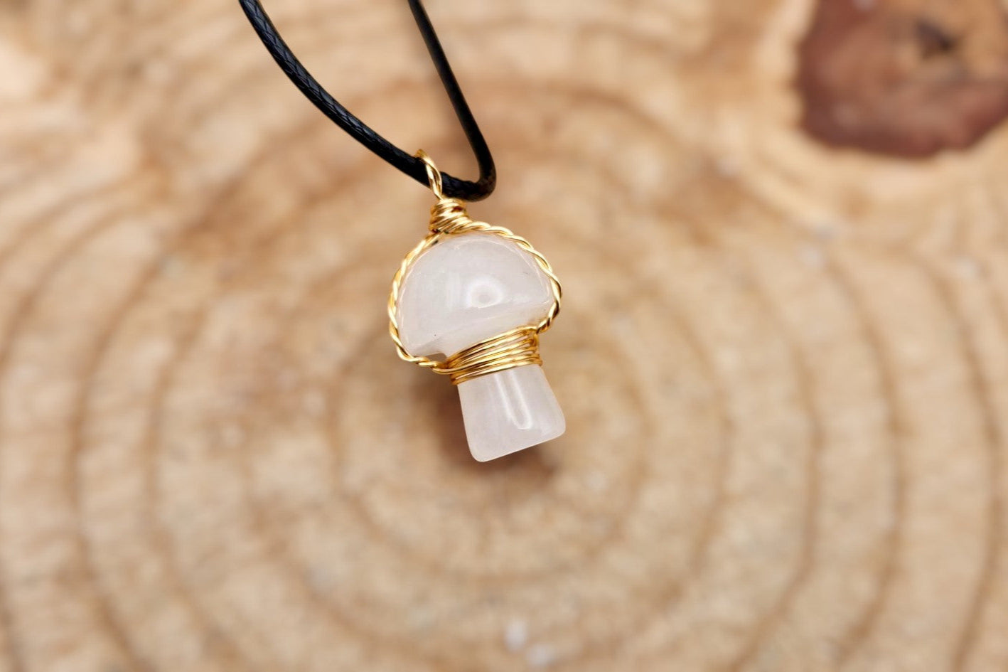 Gemstone Mushroom Necklace