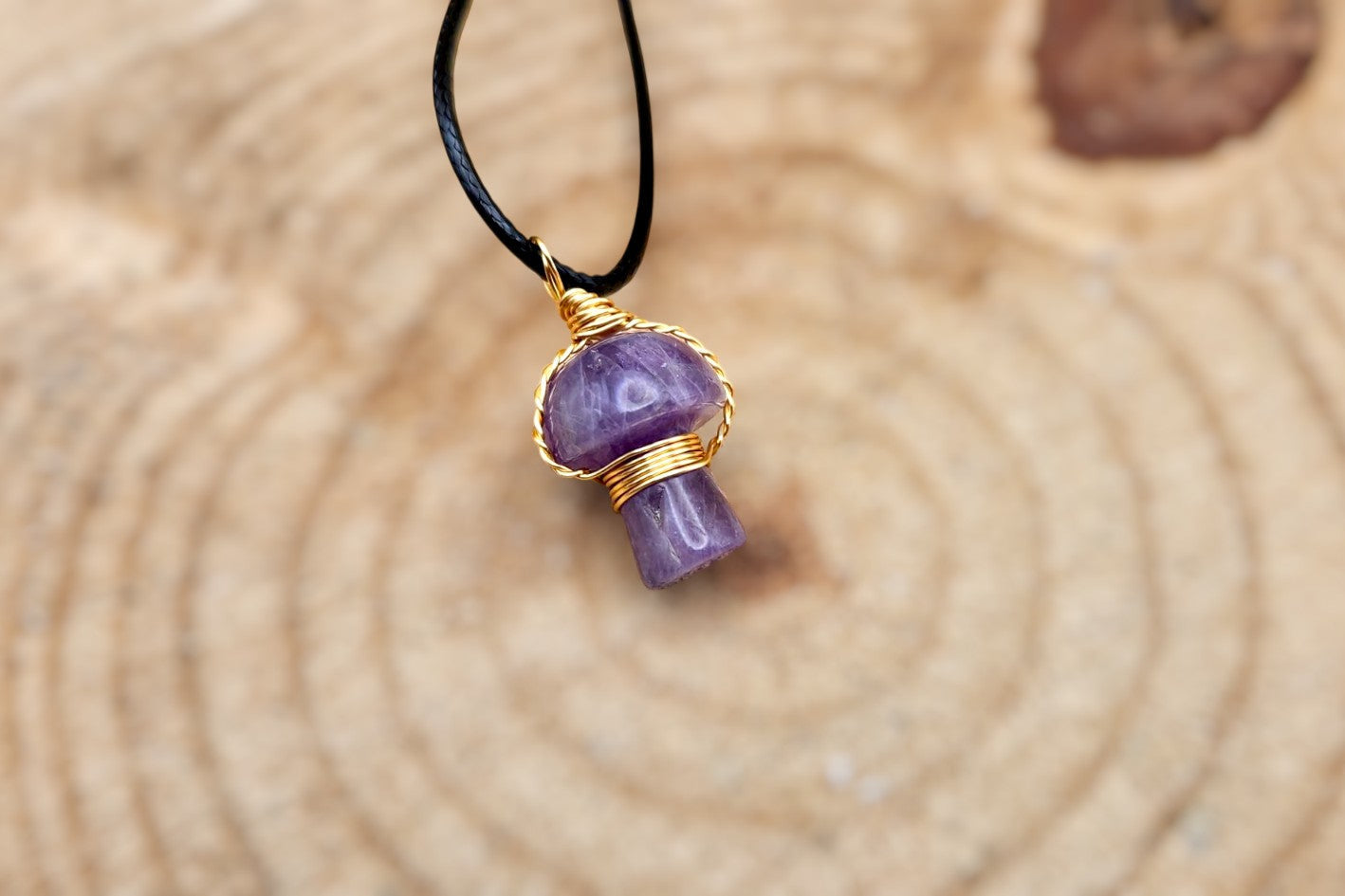 Gemstone Mushroom Necklace