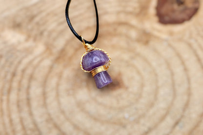 Gemstone Mushroom Necklace