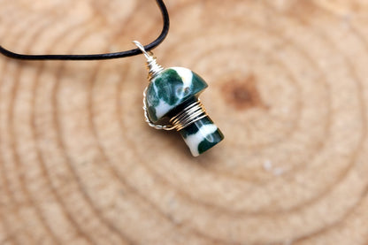 Gemstone Mushroom Necklace
